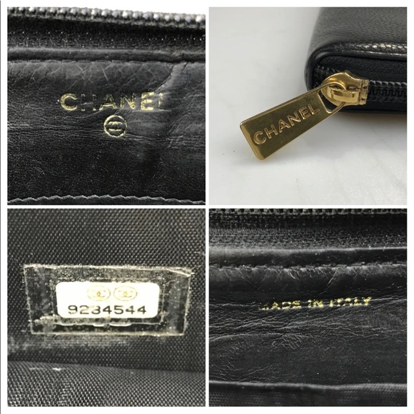 💯 Authentic CHANEL WALLET ROUND ZIP BLACK CAVIAR SKIN COCO - Picture 10 of 11